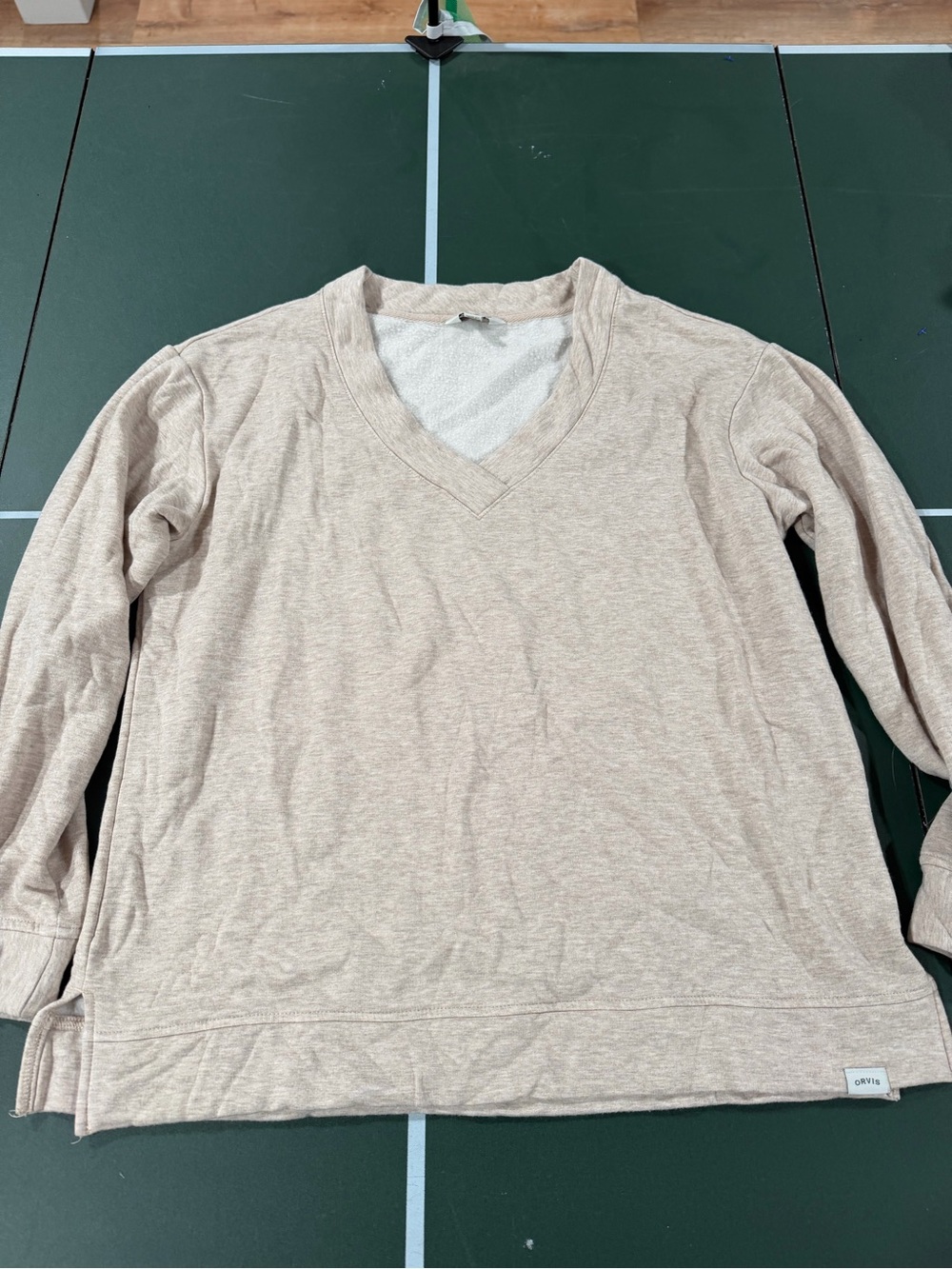 Orvis Women's V-Neck Sweater in Light Beige